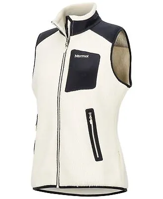 Marmot Jacket Wiley Fleece Vest Cream Black Women Sz XS NEW NWT • $40