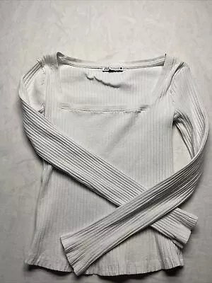 Zara Long Sleeve Ribbed Square Neck Top- Free Shipping • $12