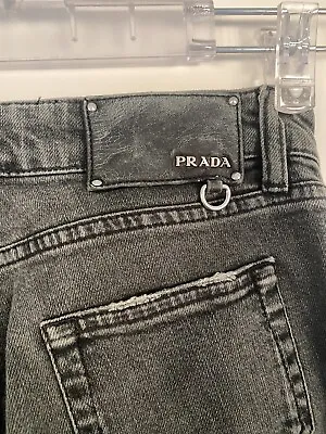 £99 • Buy Prada Grey Black Denim Ladies Jeans