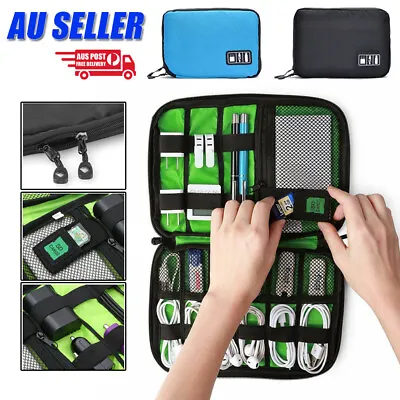 $7.49 • Buy Electronic Accessories Storage USB Cable Organiser Bag Case Drive Travel Digital