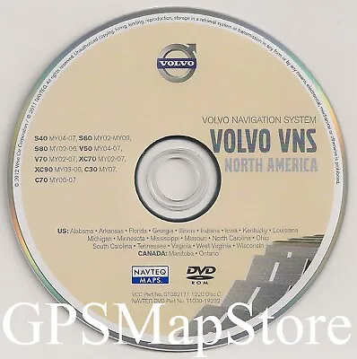 2002 To 2007 Volvo S40 V50 V70 XC70 Navigation DVD Cover Central + Southeast Map • $139