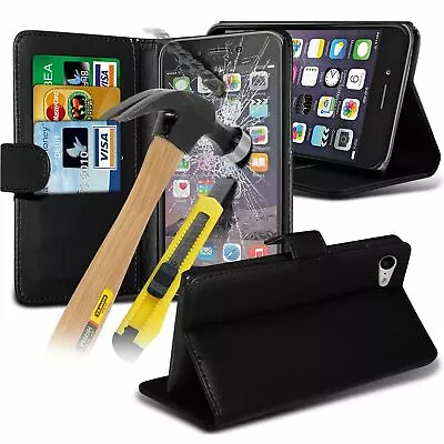 Leather Wallet Executive Book Style Quality Phone Case✔Apple IPhone SE 2022 • £8.95