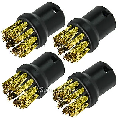 Brass Nozzle Cleaning Round Bristle Wire Brushes For Karcher Steam Cleaner X 4 • £9.94