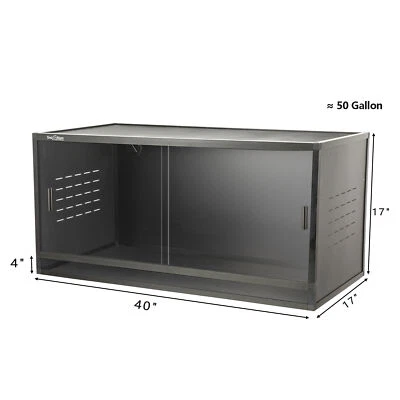 $179.99 • Buy PVC Reptile Enclosure 40  X 17  X 17  Bearded Dragon Black Low Habitat 50 Gallon