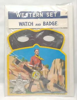 $9.95 • Buy Vintage Western Watch And Badge Set Every Boys Delight PAT.# 52619