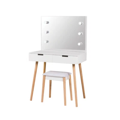 $179.95 • Buy Home Master® Dressing Table Set & Stool LED Bulb Vanity Mirror Stylish Design