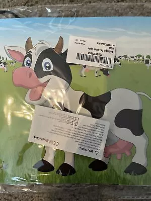 Farm Birthday Party Game Pin The Tail On Cow 24 Tails & Mask New • $7.50