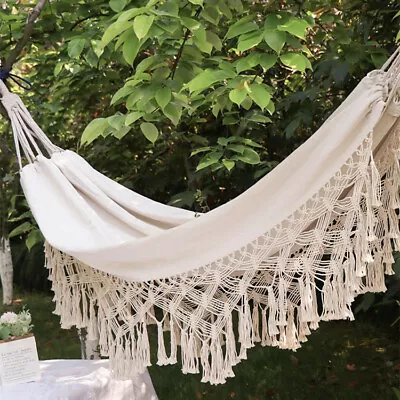 £28.99 • Buy Summer Double Boho Tassel Nest Hammock Swing Chair Outdoor/Indoor Garden Hanging