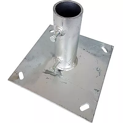 1.5  To 2  Pole Mast Ground Base Plate Galvanised Stand Mount Aerial Satellite • £28.49