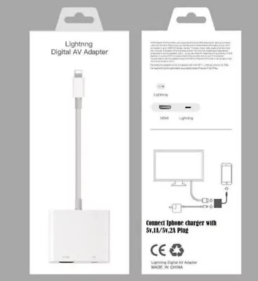 Digital TV AV Adapter Cable For Apple IPad IPhone 7 8 9 X 11 12   8 Pin-HDMI  ✅ • £9.95