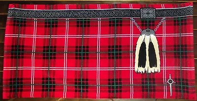 Scottish Red Tartan Kilt Towel - Novelty Beach Towel Scotland • £18.99