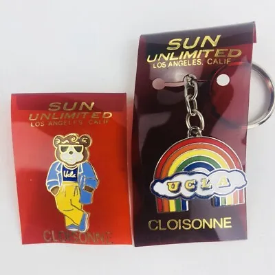 UCLA Bruins Joe Bruin Bear Mascot Pin & UCLA Rainbow Keychain (M1) • $11.99