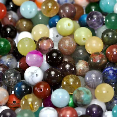 £10.49 • Buy 8mm Round Semi-precious Gemstone Beads For Jewellery Making 48 Pcs 