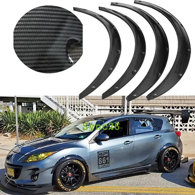 For Mazda3 MX-5 Miata 4Pcs Carbon Fiber Fender Flares Wide Body Kit Wheel Arches • $75.99