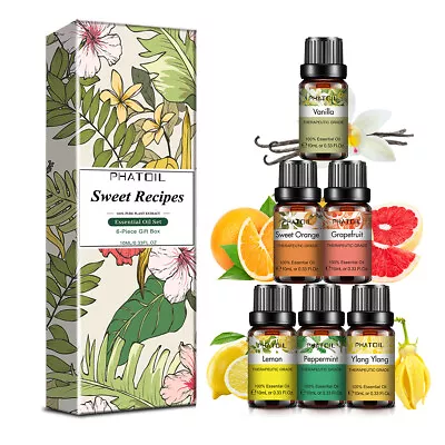 6Pcs Essential Oil Set 10ML Aromatherapy Gift Kit 100% Pure Oils For Humidifier • £10.99