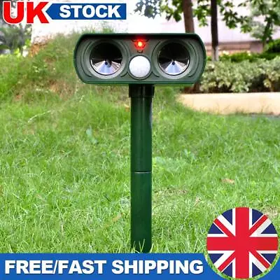 Solar Ultrasonic Dog Cat Repellent Fox Pest Scarer Deterrent Repeller Garden UK • £4.89