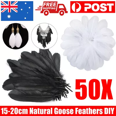 Bulk 50pcs Goose Feathers 15-20cm DIY Craft Dream Catcher Wedding Party Decor AU • $4.95