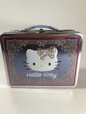Vintage Sanrio 2003 Hello Kitty Lunchbox Tin Box Company USA Butterfly Design • $22.98
