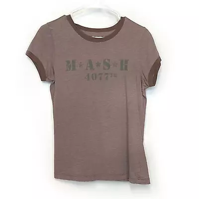 MASH 4077th Womens Size L Brown Graphic T-Shirt Piped S/s Pre-Owned • $18.95