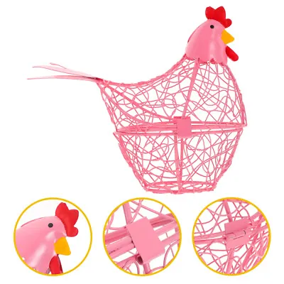  Hen Shape Egg Basket Home Chicken Storage Collecting Multifunction • £13.68