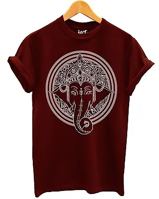 £12.95 • Buy Large Elephant Head Chest Logo T Shirt Ganesh Religion Floral Fashion Hipster 