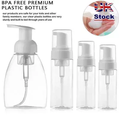 Hand Sanitizer Clear Foaming Bottle Soap Dispenser Liquid Pump Container • £4.25