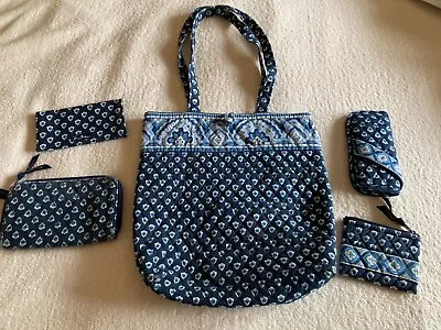 Vera Bradley Tote Shopper Set - Wallet Eye Glass Case Change Purse & Checkbook • $25