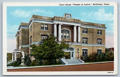 Postcard Court House Temple Of Justice McKinney Texas 1940s K1I • $6.26