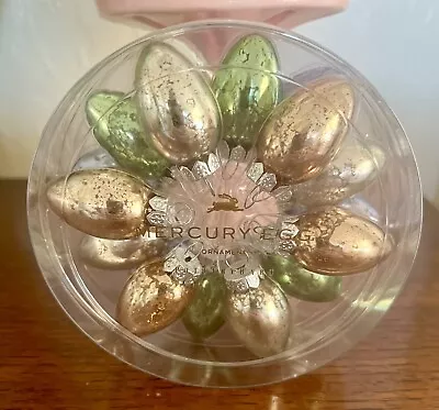 Pottery Barn Mini Mercury Multi Colored Glass Eggs ~Set Of 18 ~New Sealed In Box • $27.99