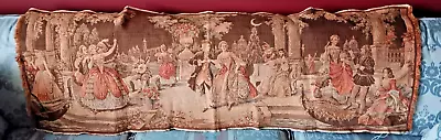 Belgium Tapestry Wall Hanging Victorian Style Dance Party Scene 56 X 20  Antique • $75