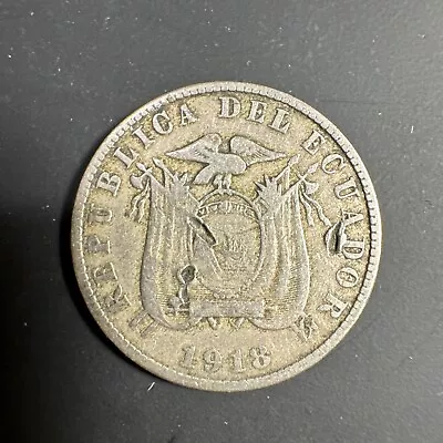 1918 Ecuador 5 Centavos Antique Coin • $8