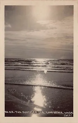 RPPC Long Beach Centralia Washington Pacific Ocean Sunset Photo Vtg Postcard B63 • $9.35