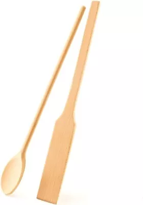 Mr. Woodware 2 Pcs Large Wooden Spoon And Spatula - 16 In Wood Kitchen Utensils • $15.97