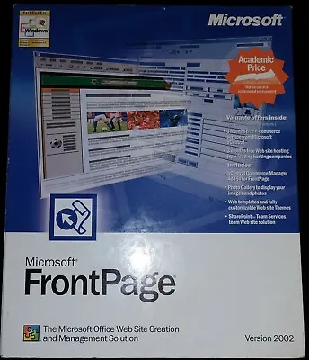 Pre- Owned Microsoft Front Page Ver 2002 Web Site Software Win 98/2000/NT  • $34.99