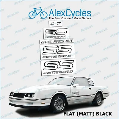 Monte Carlo SS 87 88 Restoration Vinyl Flat Black Matt Decals Sticker Kit Chevy • $19.70