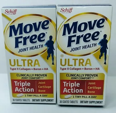 Lot Of 2 Move Free Joint Health Ultra 3x Triple Action 30 Tabs Ea Exp 7/24+ • $26.95