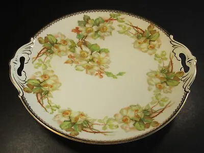 Antique Habsburg M&Z Austria Large Florals & Gold Decorated 2 Handle 10.5  Plate • $25