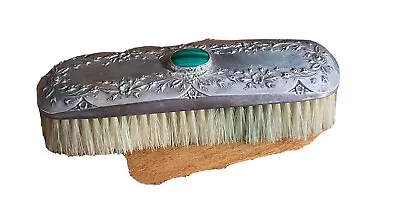  Vintage F&B Sterling Silver Vanity Clothes Grooming Brush Victorian Malachite  • $85