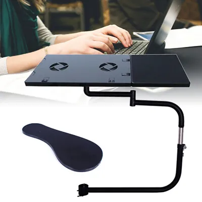 Laptop Mount Chair Clamping Support Rack Stand Keyboard Tray Adjustable Arm Rest • $91.20