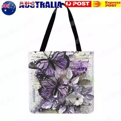 Butterfly Printed Shoulder Shopping Bag Casual Large Tote Handbag (40*40cm) • $9.84