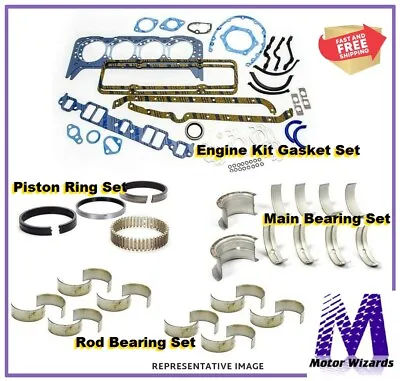 MERCRUISER Chevy GM 350 5.7L Marine Engine Rebuild Kit Rod+Main Brgs STD Rot 1PC • $266.49