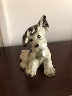 Terrier Dog Cortendorf West Germany 2663 Animal Figurine Ceramic Cream And Brown • £13.95