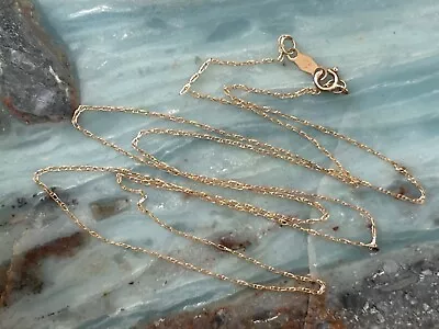 10K YELLOW GOLD .6mm CHAIN NECKLACE 18 INCH .43g DESIGNER GTR NOT SCRAP • $39.99