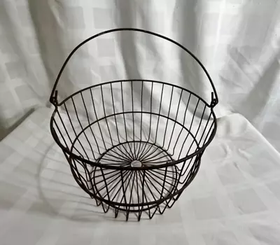 Antique/Vintage Metal Egg Basket ~ Clams Oysters Fruits Vegetables • $34.99