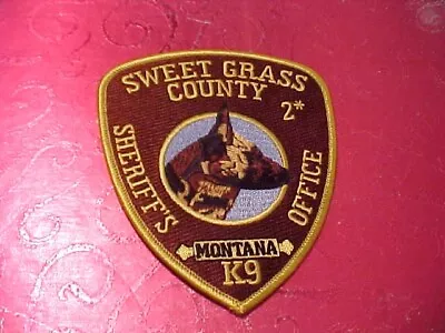 Sweet Grass Montana K-9 Police Patch Shoulder Size Unused Not A Badge • $9.95