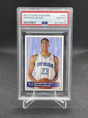 Anthony Davis RC 2012 Panini Stickers Basketball PSA 10 Gem Mint Hornets Lakers • $149.95