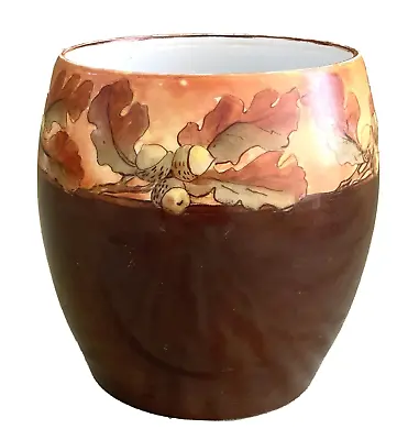 France 1913 Antique Hand Painted T & V Limoges Vase/Pot - Oak Leaves & Acorns • $89