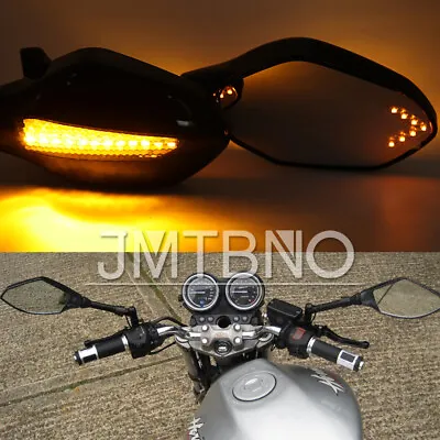 Black LED Turn Signal Integrated Motorcycle Mirrors For Kawasaki Z750R Z750 Z650 • $31.65