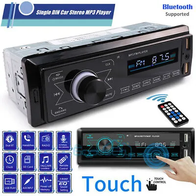 $21.29 • Buy Single Din Car Stereo Bluetooth Radio MP3 Player In-Dash FM USB SD Aux Input
