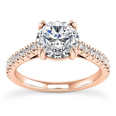 £9385.99 • Buy 2.34 Carat SI1 G Round Brilliant Cut Diamond Engagement Ring Rose Gold Treated